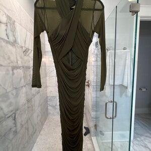 Bardot Ruched Mesh Dress